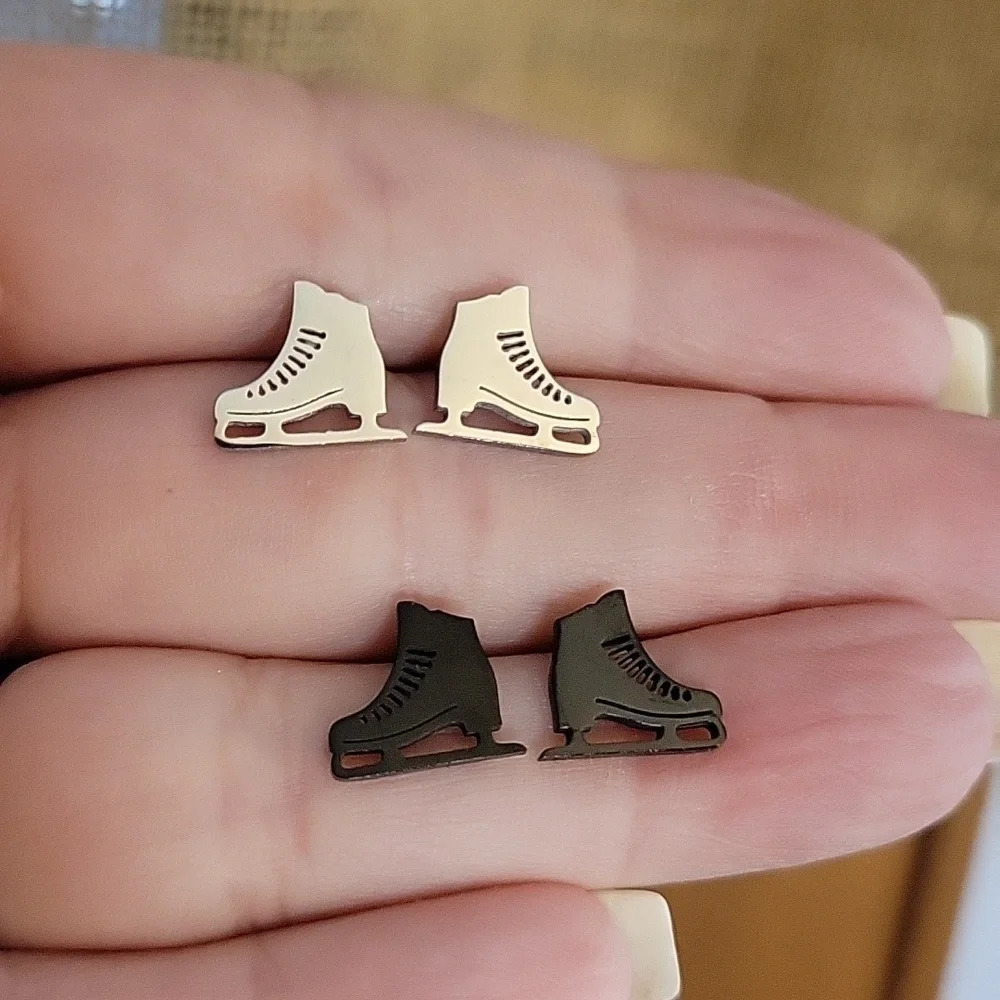 Ice Skate Stud Earrings, choice of color